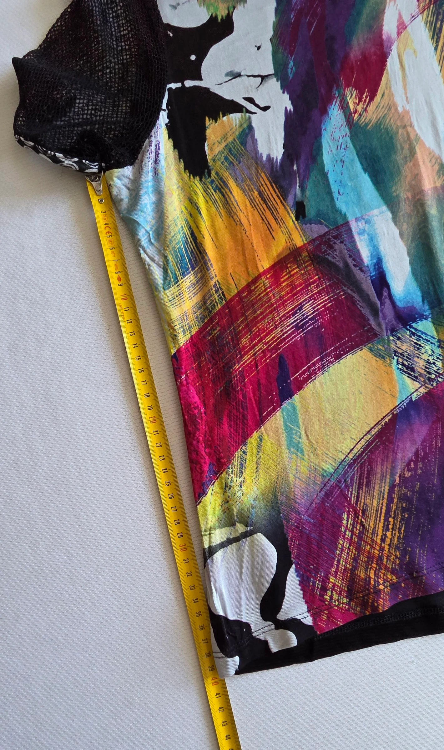 Asymmetrische veelkleurige grafische t-shirt maat 38/40 origineel top – photo 11
